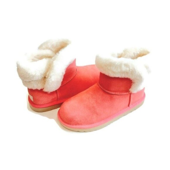 UGG Saniya Shearling Fashion Boots Kids Size 4 Womens Size 5 Punch Pink 1153637K - Picture 8 of 8